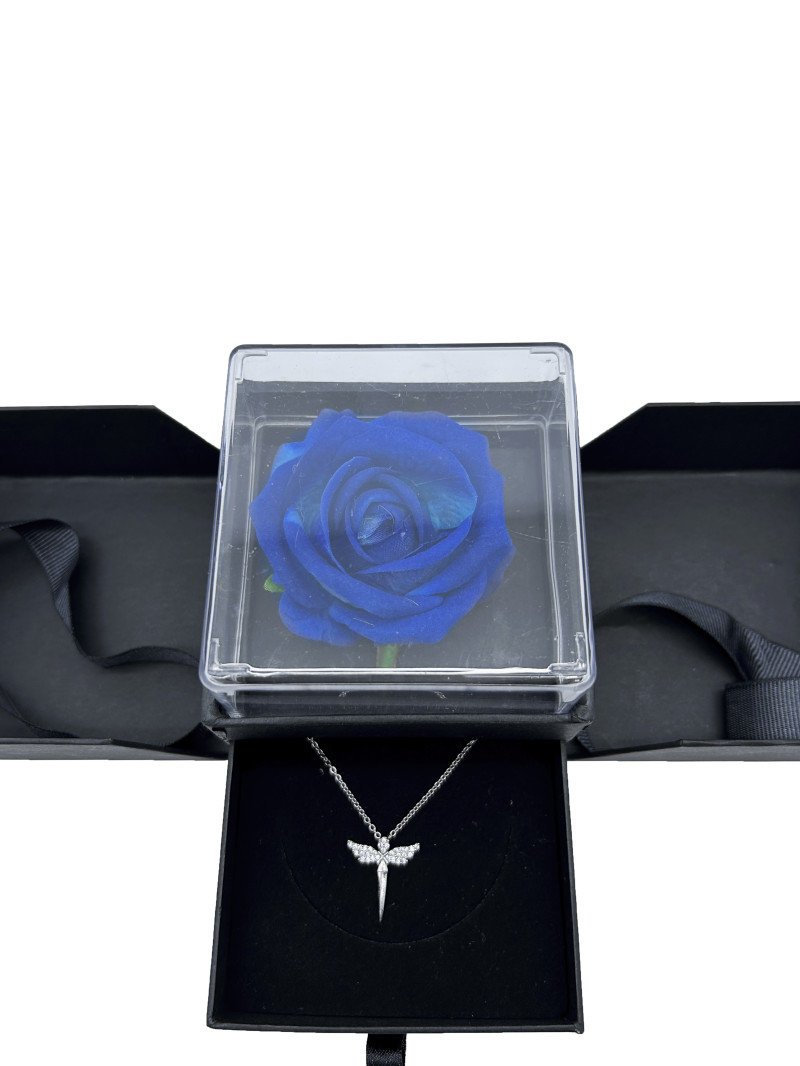 Özel Kutuda Yapay Gül Melek Kolye Hediye Kutusu