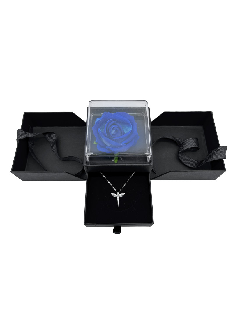 Özel Kutuda Yapay Gül Melek Kolye Hediye Kutusu