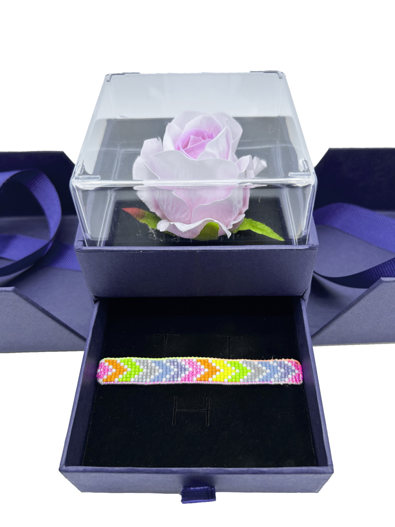 Yapay Gül El Yapımı Miyuki bileklik Hediye Kutusu
