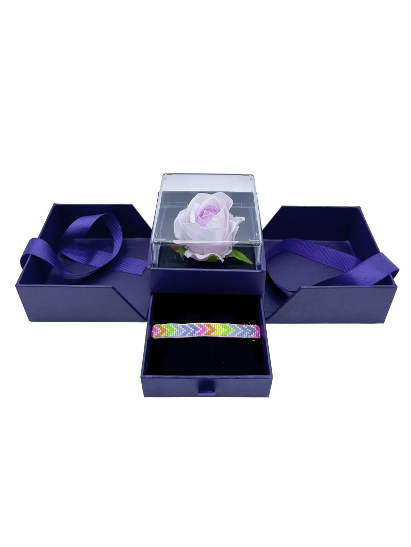 Yapay Gül El Yapımı Miyuki bileklik Hediye Kutusu
