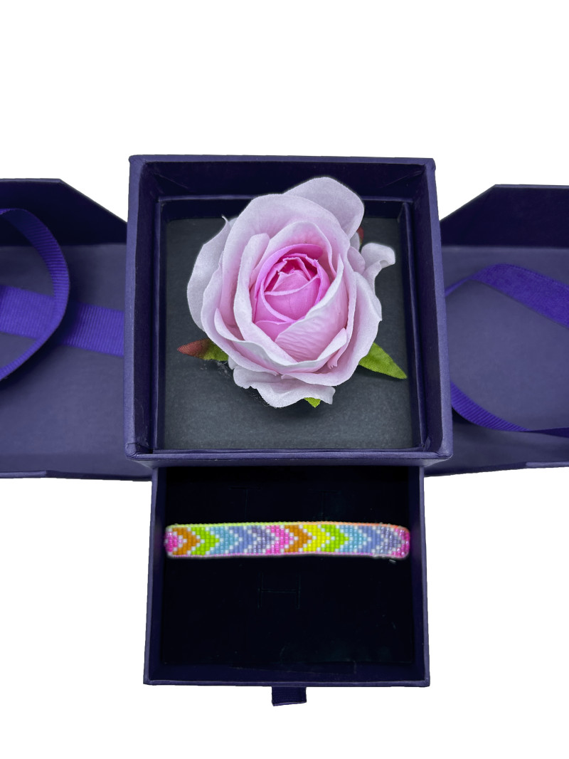 Yapay Gül El Yapımı Miyuki bileklik Hediye Kutusu