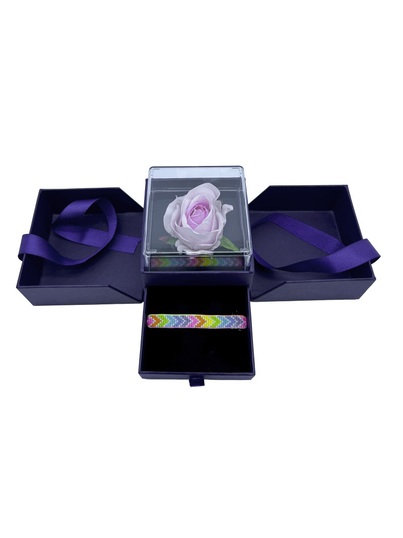 Yapay Gül El Yapımı Miyuki bileklik Hediye Kutusu