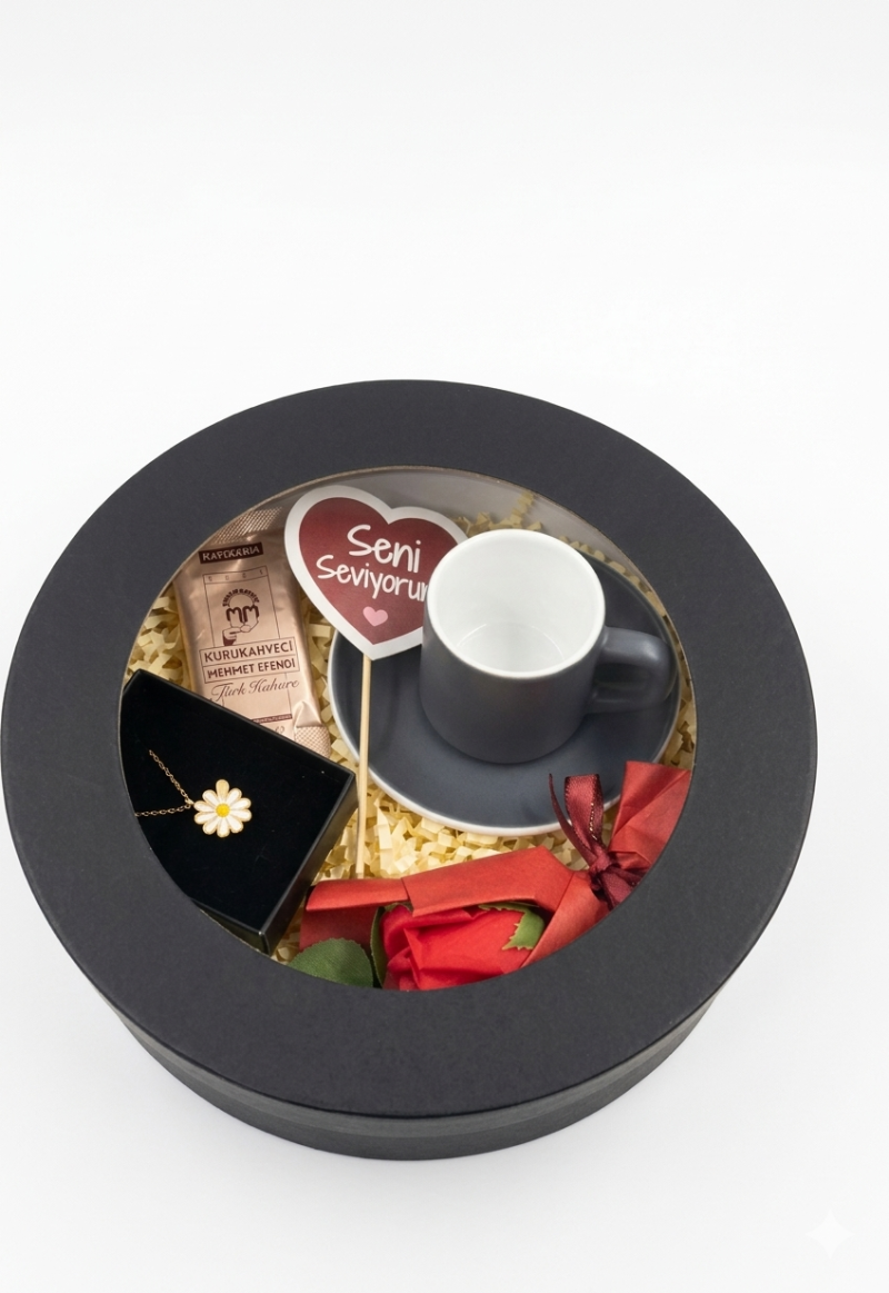 Siyah Kahve Fincanı Hediye Kutusu
